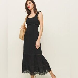 Reformation Benni Dress Black - Size 6